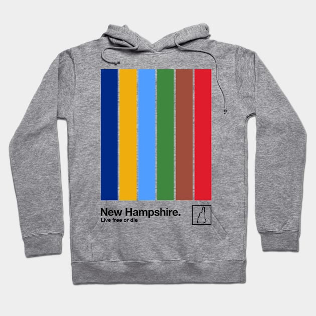 New Hampshire // Original Flag Aesthetic Colors Design Hoodie by DankFutura